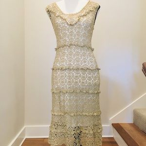 Giovanna Crochet Gold Dress